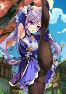 Page 3 of Keqing high leg pose. - preview thumbnail