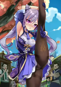 Page 4 of Keqing high leg pose. - preview thumbnail
