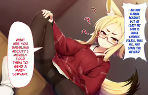 Page 4 of Itazura Loli Kitsune Okitsune-sama no Ero Chouhatsu ga Sugosugite Ore wa Mou Gaman Dekinai! | The Naughty Loli Kitsune-sama's lewd teasing is irresistible! - preview thumbnail