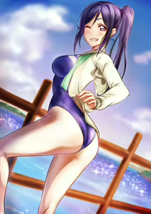 Kanan Senpai to Kyouei Mizugi de — hentai manga cover on Fhentai