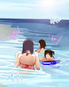 Page 3 of #Manatsu no Beach de Daigaku no Circle no Kouhai no Joshi Sannin to Omoide Tsukuri ni Asedaku ni Narinagara Sex Shita!! - preview thumbnail