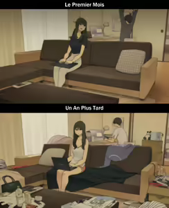 Page 13 of A Day in the Life of a Couple: Their First Month Living Together vs. One Year Later | Une journée dans la vie d'un couple : Premier mois vs un an plus tard - preview thumbnail