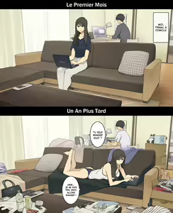 Page 7 of A Day in the Life of a Couple: Their First Month Living Together vs. One Year Later | Une journée dans la vie d'un couple : Premier mois vs un an plus tard - preview thumbnail