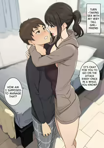 Koushinchou de Keitai na Kanojo to Turn-sei no Sex Suru Ohanashi | Turn-Taking Sex With My Very Tall Girlfriend — hentai manga cover on Fhentai