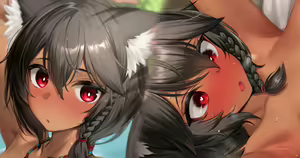Muku sou na Kasshoku Kemomimi-chan ni Shikyuu Zeme Ecchi - hentai manga cover image