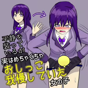 Heisei o Yosoutte Iru ga Jitsu wa Mechakucha Oshikko Gaman Shiteita Onnanoko no Zu | A girl pretending to be calm but actually holding her pee insanely - hentai manga cover image