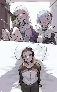 Page 3 of Subaru x Emilia and Rem - preview thumbnail
