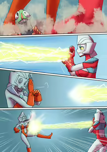 Page 10 of Tokusatsu Heroine Series - Rusty Comet Ch. 5 "Rusty Comet VS Rusty Comet" - preview thumbnail