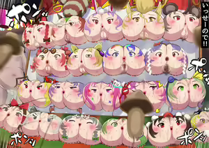 Page 3 of A food stall lined with butts with faces painted on them - preview thumbnail