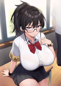 Page 3 of Atarashii Fuuki Iinchou wa Kyonyuu Sugiru Ken 2 | Über die neue Leiterin der Schüleraufsicht und ihre riesigen Titten 2 (decensored) - preview thumbnail