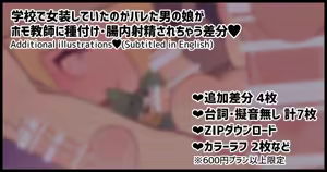 Gakkou ni Josou Shitekita Hankou-teki na Otokonoko ga Homo Kyoushi ni Mangurigaeshi de Tanetsuke Sarechau Illust — hentai manga cover on Fhentai