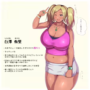 Fat gyaru Yuri Shirasawa, chronological gallery — hentai manga cover on Fhentai