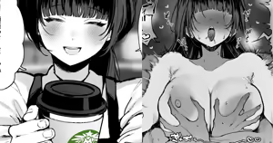 Anata ni Suteki na Smile o Mukete Kureru Cafe no Onee-san ga, Ie de wa Anata no Koto Nante Mijin mo Omoidasazu Kairaku ni Yugamaseta Kao de Kareshi to Love Love Asedaku Honki Sex ni Hagende Iru Yousu no Manga desu. — hentai manga cover on Fhentai