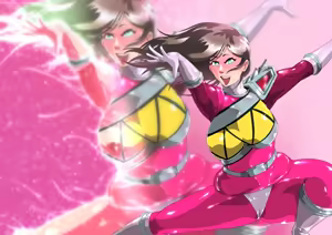 Kyoryu Pink Henshin! + Haiboku! — hentai manga cover on Fhentai