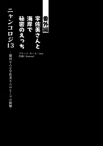 Page 10 of Nyancology 13 -Nekoda-san to Usami-san no Himitsu no Sessyoku- Bangaihen Douji Shuuroku "Usami-san to Umibe de Himitsu no Ecchi" - preview thumbnail