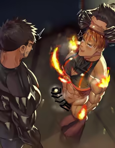 Page 56 of hentai fukumen sukin de sentouinka shita kinniku hi-ro-, jako chin o te Mesuiki SEX !! - preview thumbnail