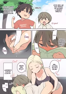 Un niño recibe una mano de la madre de su amigo - hentai manga cover image