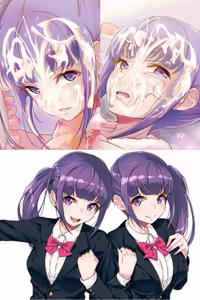 Page 15 of Iya na Kao Sarenagara Opantsu Misete Moraitai Facial cumshot on twin sisters 5 - preview thumbnail