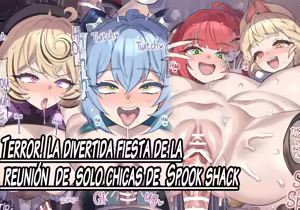 Terror! La divertida pijamada de solo chicas de SpookShack |Kyoufu! Kaidanya Joshikai no Ranchiki Sawagi — hentai manga cover on Fhentai