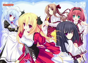 Lunaris Filia ～ Kiss to Keiyaku to Shinku no Hitomi ～ character set - hentai manga cover image
