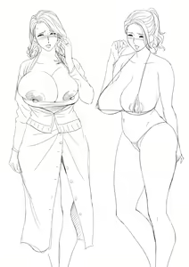 Page 34 of twin Milf Color Page Hokan Pack - preview thumbnail